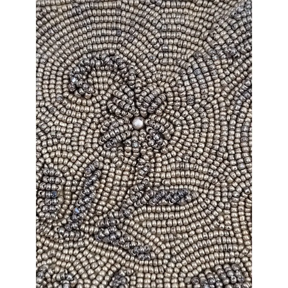 Vintage Gold Seed Bead Floral Evening Purse Art Deco Coquette Glamour Chic
